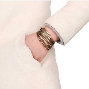 Brown & Gold Multi Row Magnetic Bangle Bracelet